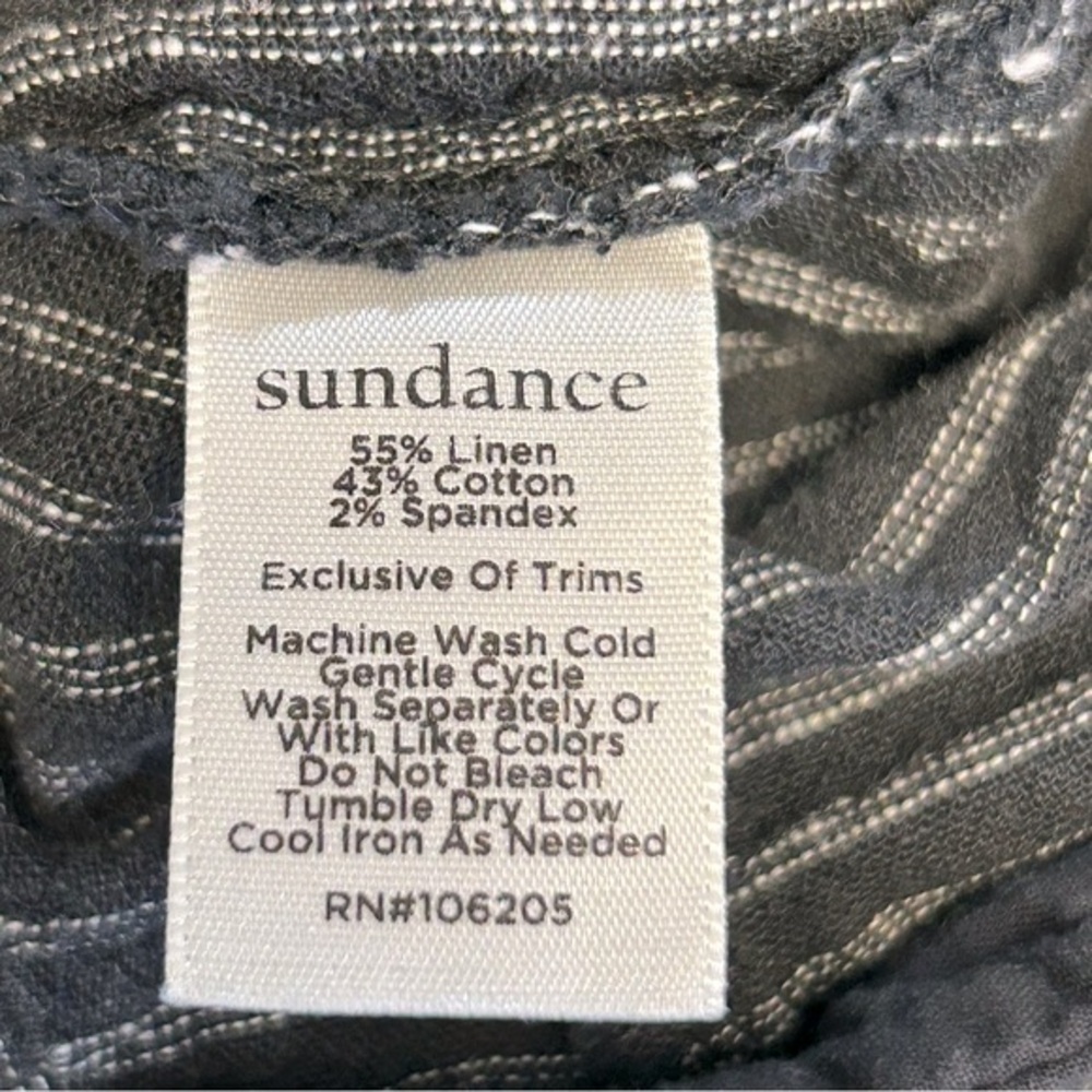Sundance Amelia Black Striped Linen‎ Pants Size 12 - Picture 8 of 8